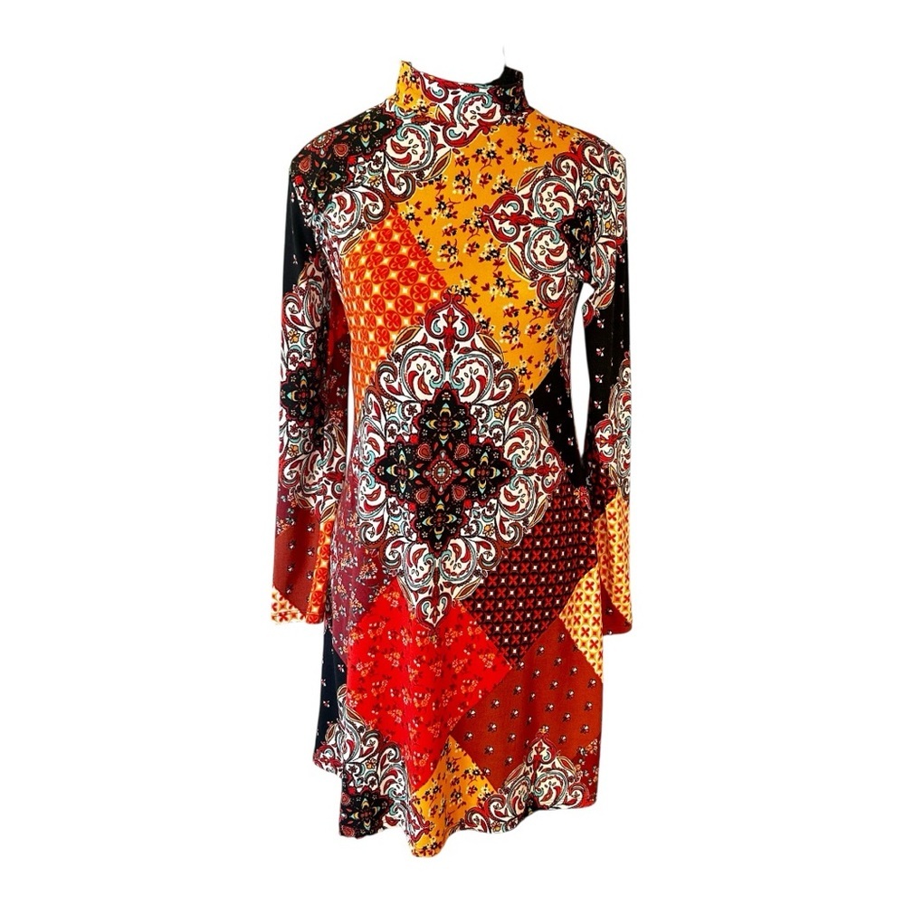 Rebel Sugar Women’s Long Sleeve Dress, Abstract, Size Small